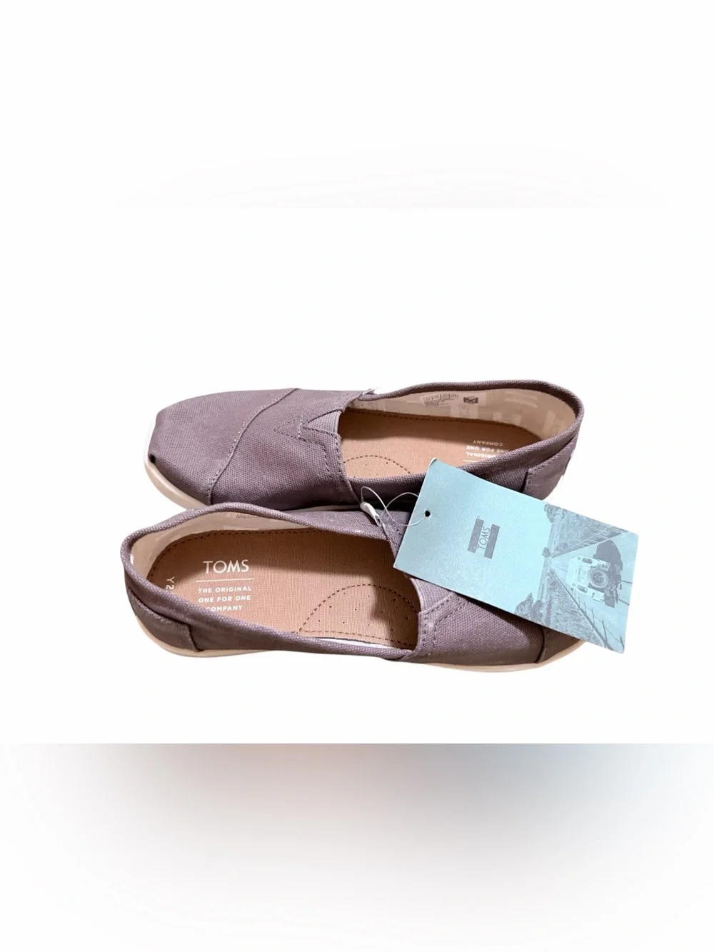 🌼🌟NIB TOMS KIDS Unisex Alpargata Canvas Slip-On Shoes in Mauve. Size 2.5